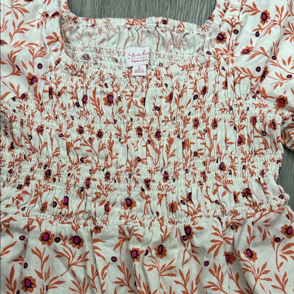 Isabel Maternity by Ingrid & Isabel Red Floral Mini Dress Size S - Picture 7 of 8